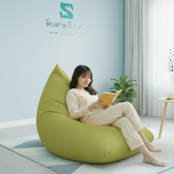 Ghế Lười Hạt Xốp Giọt Nước Màu Xanh Rêu - GL003