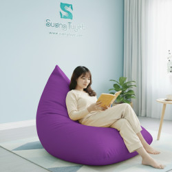 Ghế Lười Hạt Xốp Giọt Nước Màu Tím - GL005