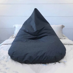 Ghế Lười Hạt Xốp Giọt Nước Màu Đen - GL007