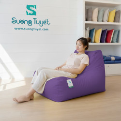 Ghế Lười Hạt Xốp  Sofa Chữ L Màu Tím - GL102