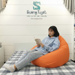 Ghế Lười Hạt Xốp Quả Lê (Quả Bóng) Màu Cam - GL201