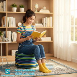 Đôn Ghế Trụ Tròn Ruột Hạt Xốp - TT003