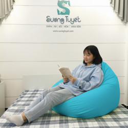 Ghế Lười Hạt Xốp Quả Lê (Quả Bóng) Màu Xanh Lam - GL200