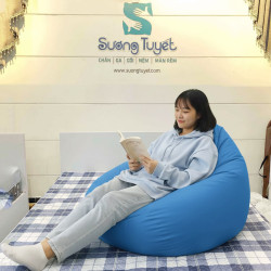 Ghế Lười Hạt Xốp Quả Lê (Quả Bóng) Màu Xanh Da Trời - GL203