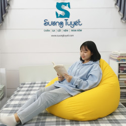 Ghế Lười Hạt Xốp Quả Lê (Quả Bóng) Màu Vàng - GL204