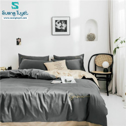 Bộ Chăn Ga Gối Tencel Sumoi Xanh-Xám LTC-011