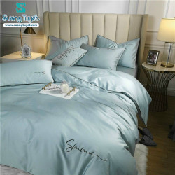 Bộ Chăn Ga Gối Tencel Sumoi Màu Xanh Lam LTC-018