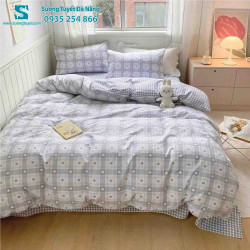 Bộ Chăn Ga Gối Cotton Hàn Quốc Nhập CHQ-046