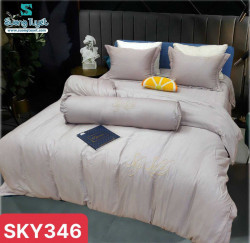 Bộ Chăn Ga Gối Lụa Silk SKY-346