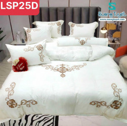 Bộ Chăn Ga Gối Lụa Silk Thêu LSP-25D
