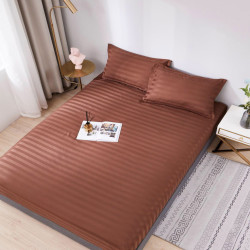 Bộ Chăn Ga Cotton 3F Màu Nâu-016