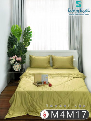 Bộ Chăn Ga Tencel Satin 60S M4M-17-Màu-Vàng