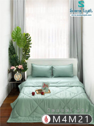 Bộ Chăn Ga Tencel Satin 60S M4M-21-Màu-Xanh-Ngọc