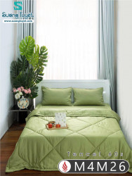 Bộ Chăn Ga Tencel Satin 60S M4M-26-Màu-Xanh-Non