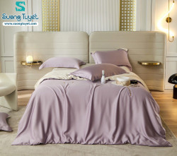 Bộ Chăn Ga Tencel Satin 60S M4M-06-Màu-Tía