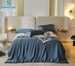 Bộ Chăn Ga Tencel Satin 60S M4M-10-Màu-Xám