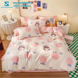 Bộ Chăn Ga Gối Cotton Hàn Quốc Nhập CHQ-028