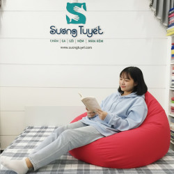 Ghế Lười Hạt Xốp Quả Bóng Màu Đỏ - GL305