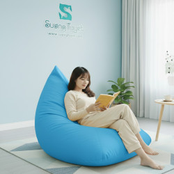 Ghế Lười Hạt Xốp Giọt Nước Màu Xanh - GL027