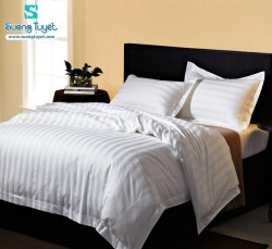 Bọc Ra Khách Sạn Vải T300 Trắng Sọc 3cm