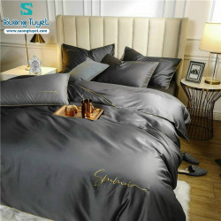 Bộ Chăn Ga Gối Tencel Sumoi Trơn Xám LTC-002