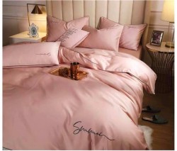 Bộ Chăn Ga Gối Tencel Sumoi Hồng Trơn LTC-005