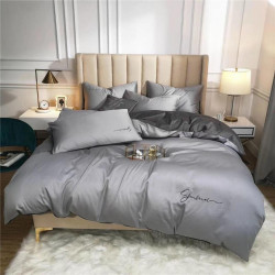 Bộ Chăn Ga Gối Tencel Sumoi Xám Nhạt LTC-009